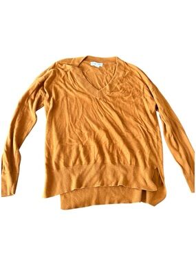 Treasure & bond mustard yellow v neck long sleeve sweater